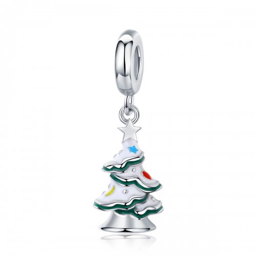 Árbol de Navidad colgante estilo Pandora en plata - SCC1356