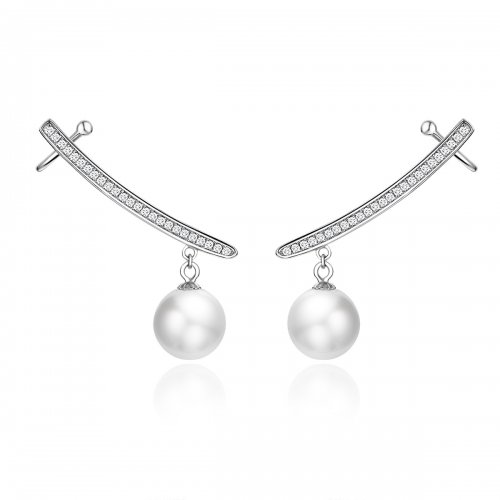 Estos aretes estilo Pandora con perlas - BSE299