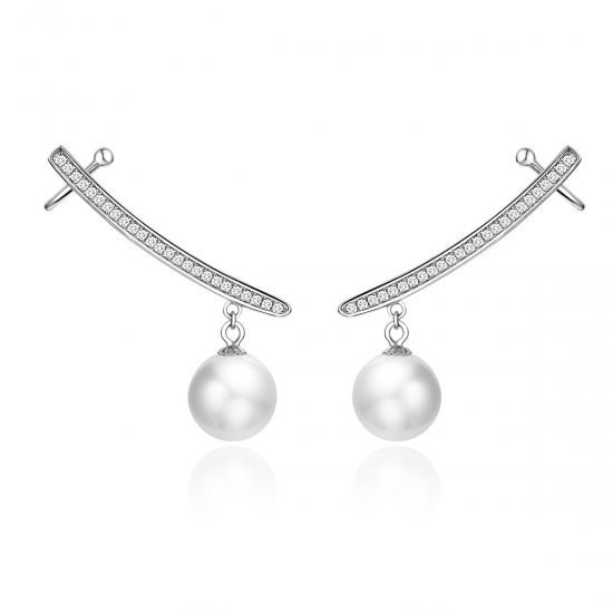 Estos aretes estilo Pandora con perlas - BSE299 - Haga click en la imagen para cerrar