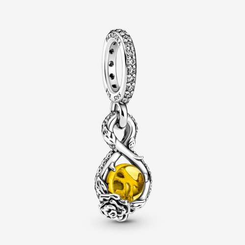 Pendiente PANDORA Disney Belle Infinity & Rose Flower - 399525C01
