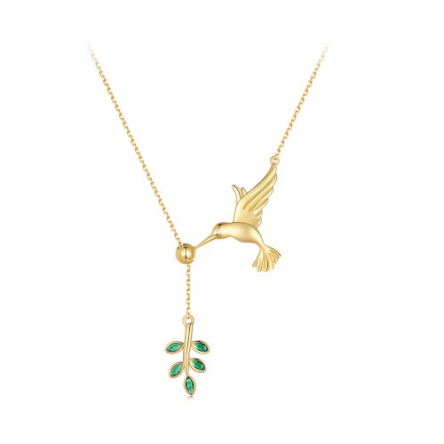 Estilo Pandora Saludos del Colibrí - Collar de Plata 925 - SCN217-B