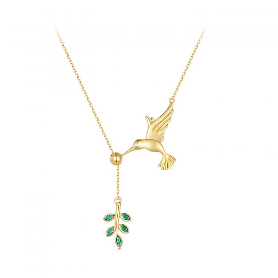 Estilo Pandora Saludos del Colibrí - Collar de Plata 925 - SCN217-B - Haga click en la imagen para cerrar