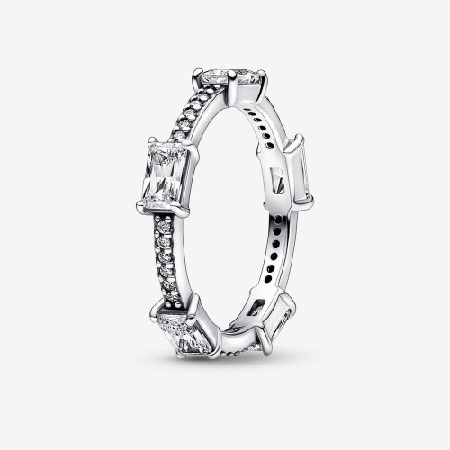 Anillo Pandora con barras rectangulares y pavé brillante - 192397C01