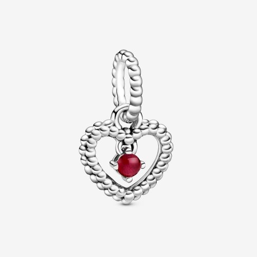 PANDORA Abalorio Colgante Corazón de Cuentas Rojo Oscuro - 798854C08