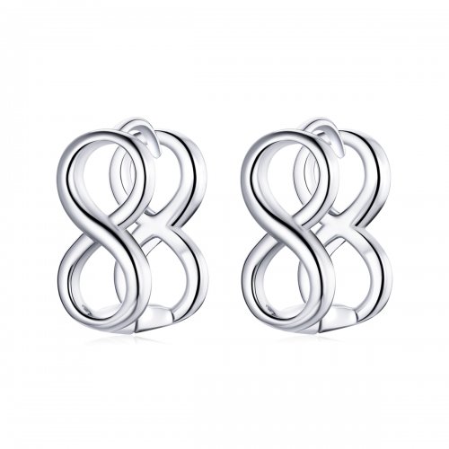 Estilo Pandora Minimalismo - Pendientes de Botón Infinity - BSE503