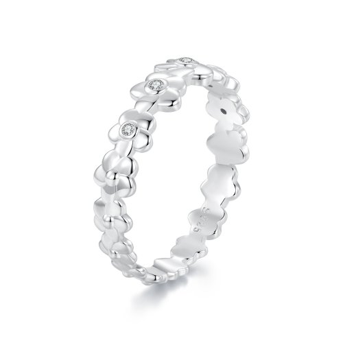 Anillo estilo PANDORA con flor pequeña - SCR1028