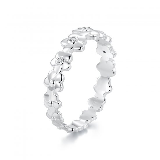 Anillo estilo PANDORA con flor pequeña - SCR1028 - Haga click en la imagen para cerrar