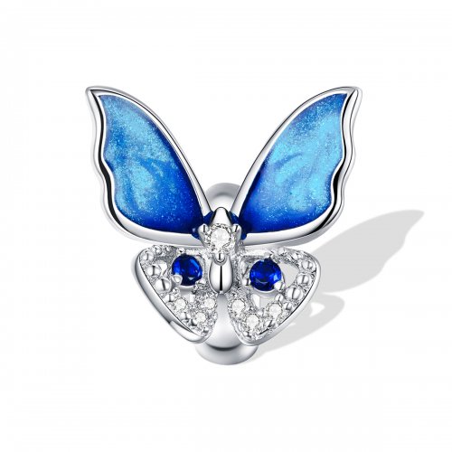 Pulsera estilo Pandora con encanto de mariposa colorida - BSC405