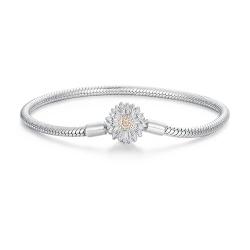 Pulsera de cadena básica estilo Pandora con girasoles - BSB123