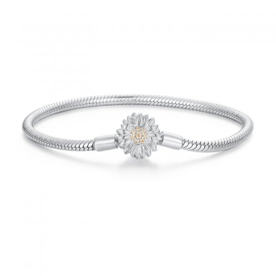 Pulsera de cadena básica estilo Pandora con girasoles - BSB123 - Haga click en la imagen para cerrar
