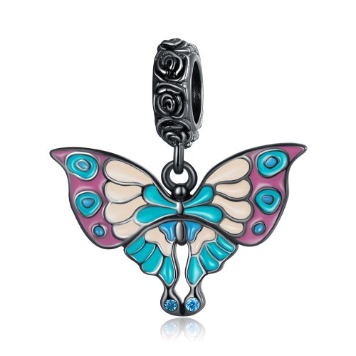 Pendiente colgante de estilo Pandora con mariposa artística - SCC2240