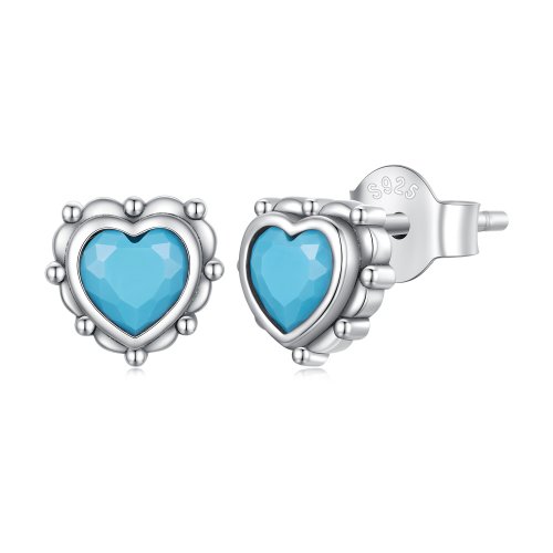 Pendientes de botón en forma de corazón estilo Pandora - SCE1592