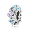 Encanto de estilo Pandora con mariposa y flor de amor - SCC2063