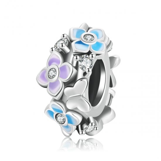 Encanto de estilo Pandora con mariposa y flor de amor - SCC2063 - Haga click en la imagen para cerrar