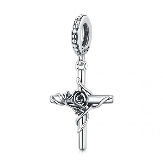 Estilo Pandora Colgante de Cruz Rosa - BSC526 - Haga click en la imagen para cerrar