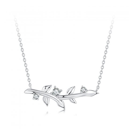 Collar con hojas estilo PANDORA - BSN391 - Haga click en la imagen para cerrar