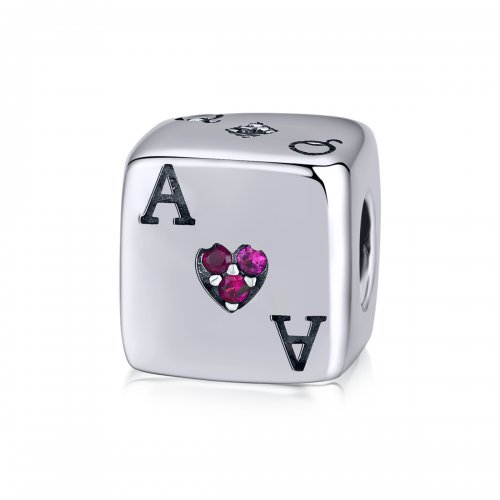 Charm de Dados de Amor de Plata al Estilo Pandora - SCC1440