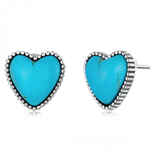 Estos aretes de tuerca estilo Pandora Love Turquoise - BSE591