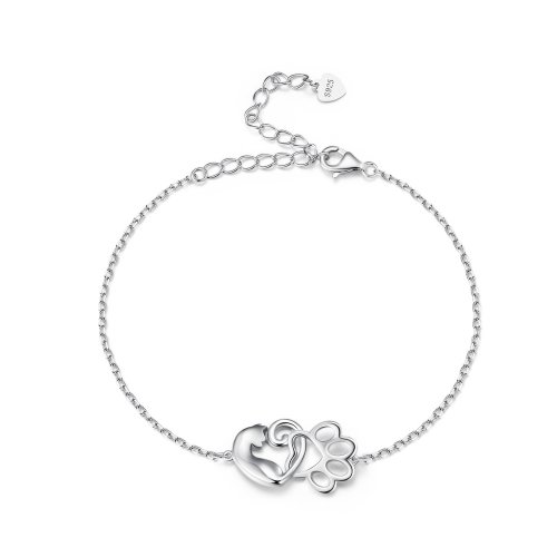 Pulsera de estilo Pandora con lindo gato - SCB253