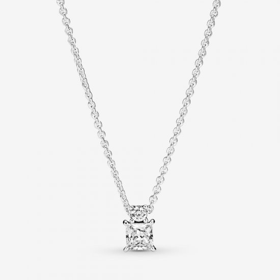 Collar colgante PANDORA Sparkling Collier con colgante redondo y cuadrado - 390048C01 - Haga click en la imagen para cerrar