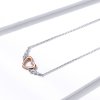 Collar colgante de estilo Pandora de dos tonos con corazón y ala - BSN162