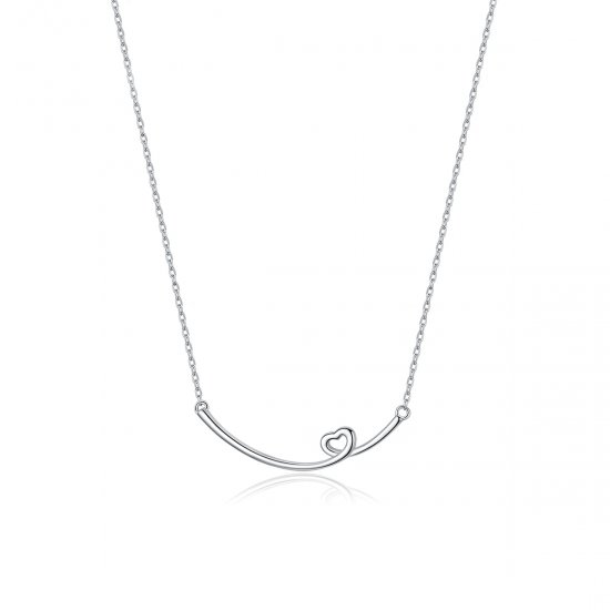Collar estilo Pandora plateado con colgante de sonrisa feliz - SCN381 - Haga click en la imagen para cerrar