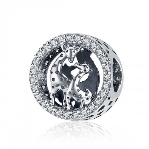 Charm de plata estilo Pandora con forma de jirafa - SCC997