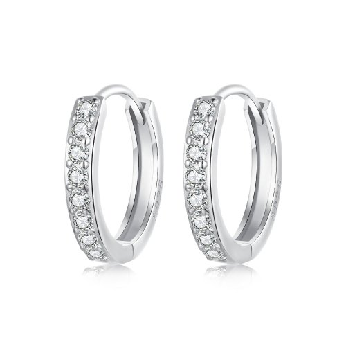 Pendientes sencillos de plata de ley estilo PANDORA - BSE1060-AM