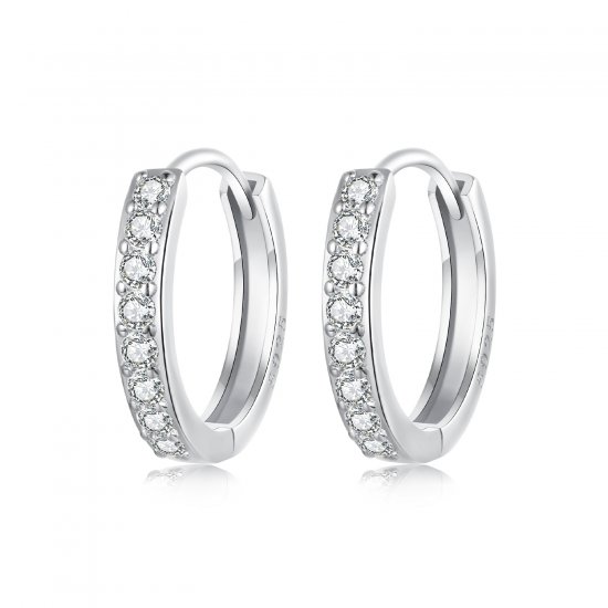 Pendientes sencillos de plata de ley estilo PANDORA - BSE1060-AM - Haga click en la imagen para cerrar