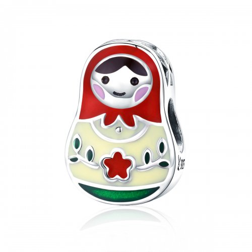 Charm de estilo Pandora en plata con muñeca rusa - SCC1086