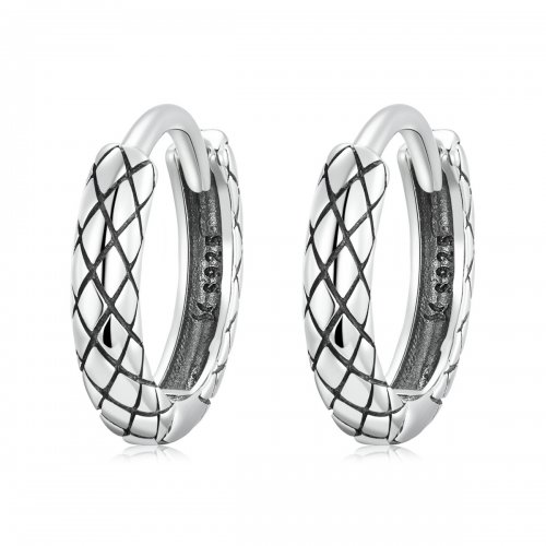 Pendientes de aro con diseño de serpiente al estilo Pandora - SCE1354