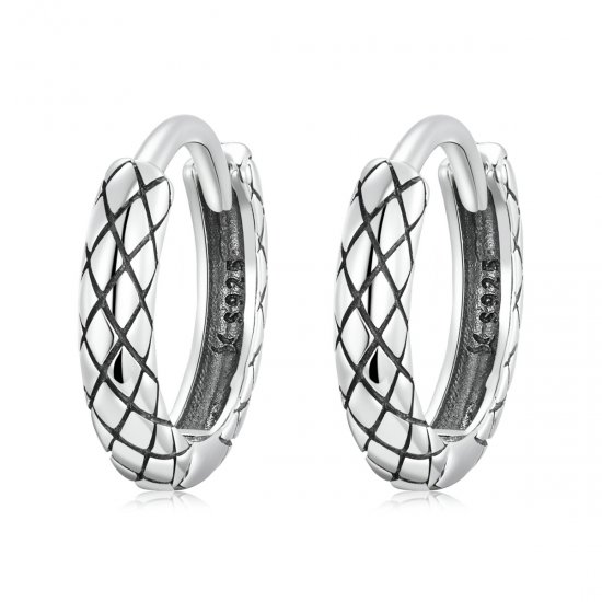 Pendientes de aro con diseño de serpiente al estilo Pandora - SCE1354 - Haga click en la imagen para cerrar