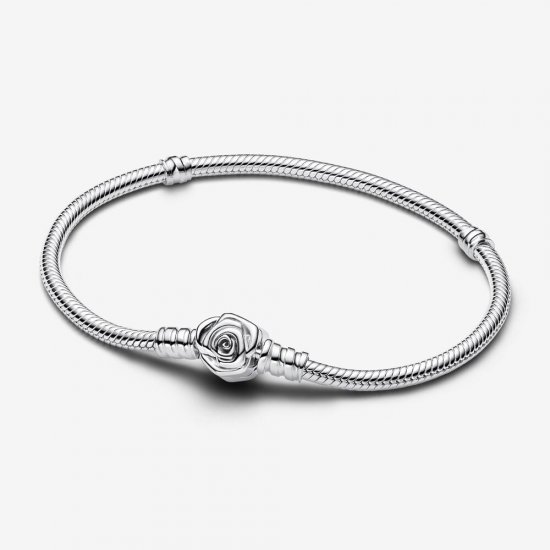 Pulsera Pandora Moments Cadena de Serpiente con Cierre Rosa Floreciendo - 593211C00 - Haga click en la imagen para cerrar