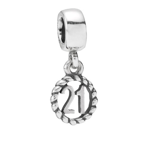 PANDORA Colgante Charm de Cumpleaños número 21 - 790496