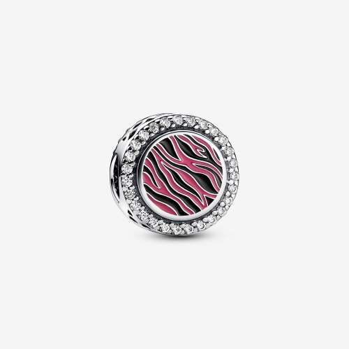 Charm Pandora en plata de ley con estampado de cebra rosa - 792016CZ_E026