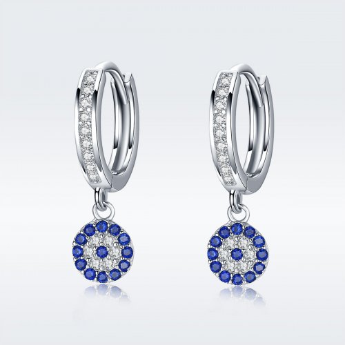 Pendientes colgantes de estilo Pandora de plata - SCE058