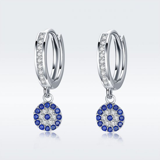 Pendientes colgantes de estilo Pandora de plata - SCE058 - Haga click en la imagen para cerrar