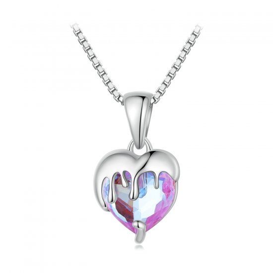 Collar estilo Pandora con corazón fundido - BSN322 - Haga click en la imagen para cerrar