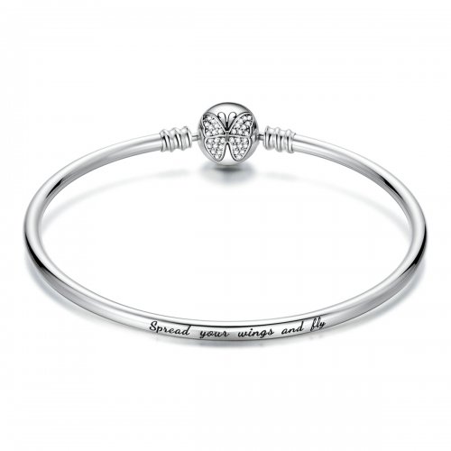 Brazalete plateado estilo Pandora - BSB084