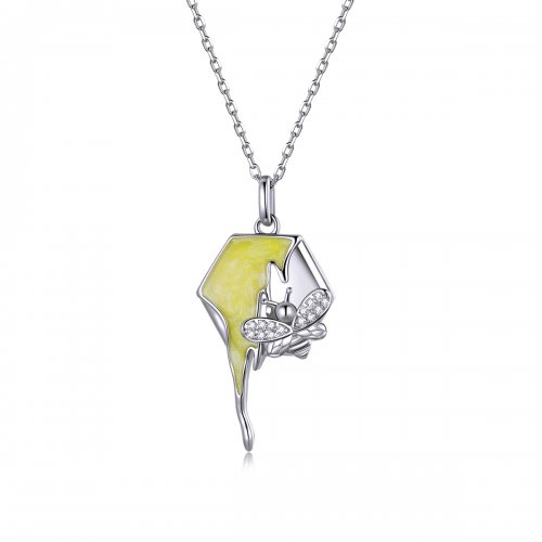 Collar brillante estilo Pandora con diseño de colmena - BSN213