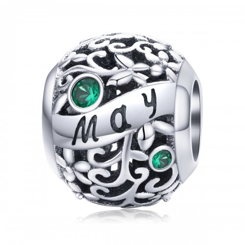 Charm de Piedra de Nacimiento de Mayo en Plata Estilo Pandora - SCC1385-5