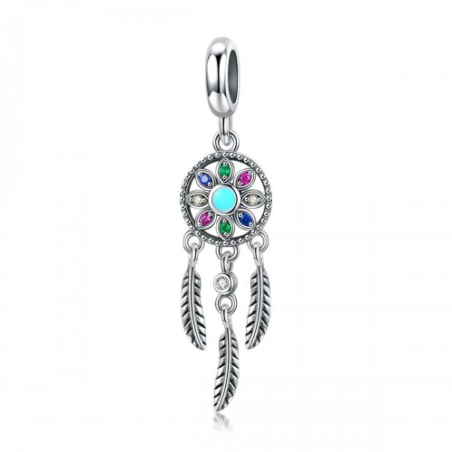Estilo Pandora, colgante de atrapasueños de plata - SCC961