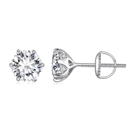 Aretes estilo Pandora de moissanita de 1 quilate - MSE020-L