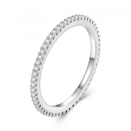 Anillo estilo Pandora con moissanita - MSR027 - Haga click en la imagen para cerrar