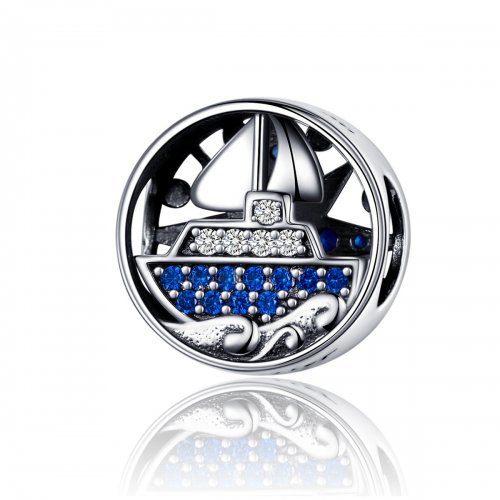 Charm de viaje náutico de plata estilo Pandora - SCC1197 Charm de viaje náutico de plata estilo Pandora - SCC1197