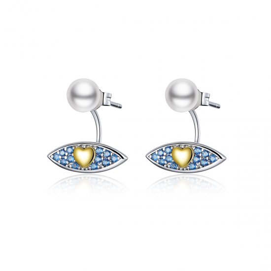 Estilo Pandora Pendientes de Botón con Ojo de Diablo - SCE822 - Haga click en la imagen para cerrar
