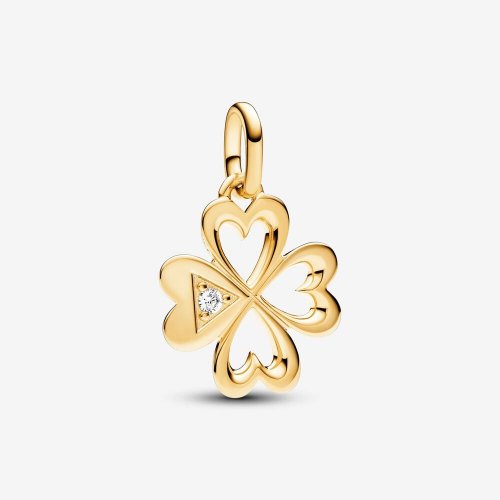 Charm Medallón Corazón Trébol de Cuatro Hojas Pandora ME - 763034C01