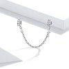 Cadena de seguridad de cruz simple plateada estilo Pandora - BSC362