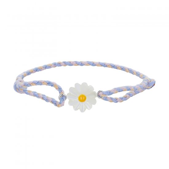 Pulsera de Cordón Estilo Pandora con Margarita - SCB250 - Haga click en la imagen para cerrar