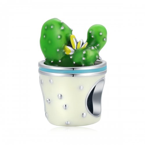 Charm estilo Pandora en forma de maceta de cactus - SCC2019 Charm estilo Pandora en forma de maceta de cactus - SCC2019
